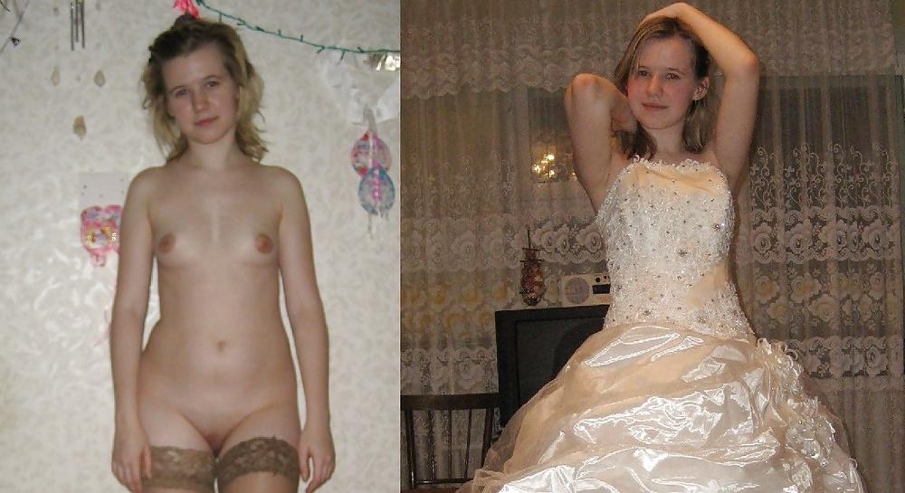 25P Real Amateur Brides Dressed Undressed 13