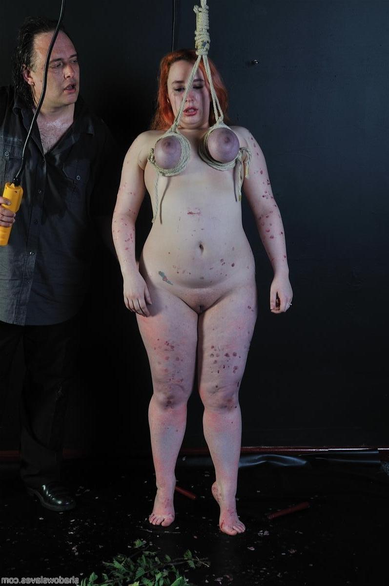 16P Breast hanging torture and sado maso boobie bondage of amateur redhead slavegirl