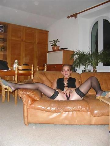 25P Sweet amateur blonde stockings