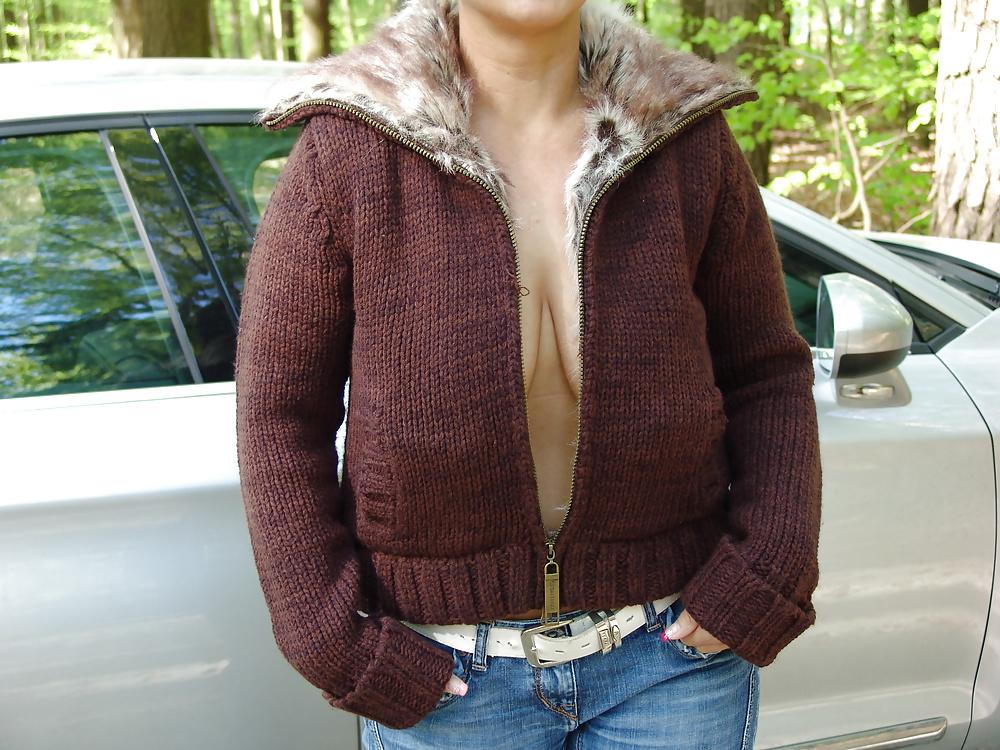21P Amateur with Big Saggy Tits - Horny Milf Outdoor