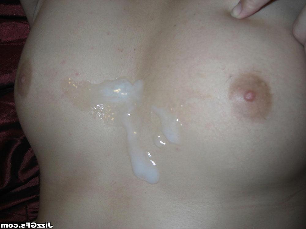 17P Brunette amateur teen babe receiving jizz after blowjob