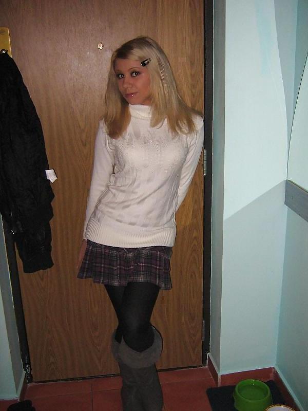 12P Sexy amateur blond teen with sexy legs