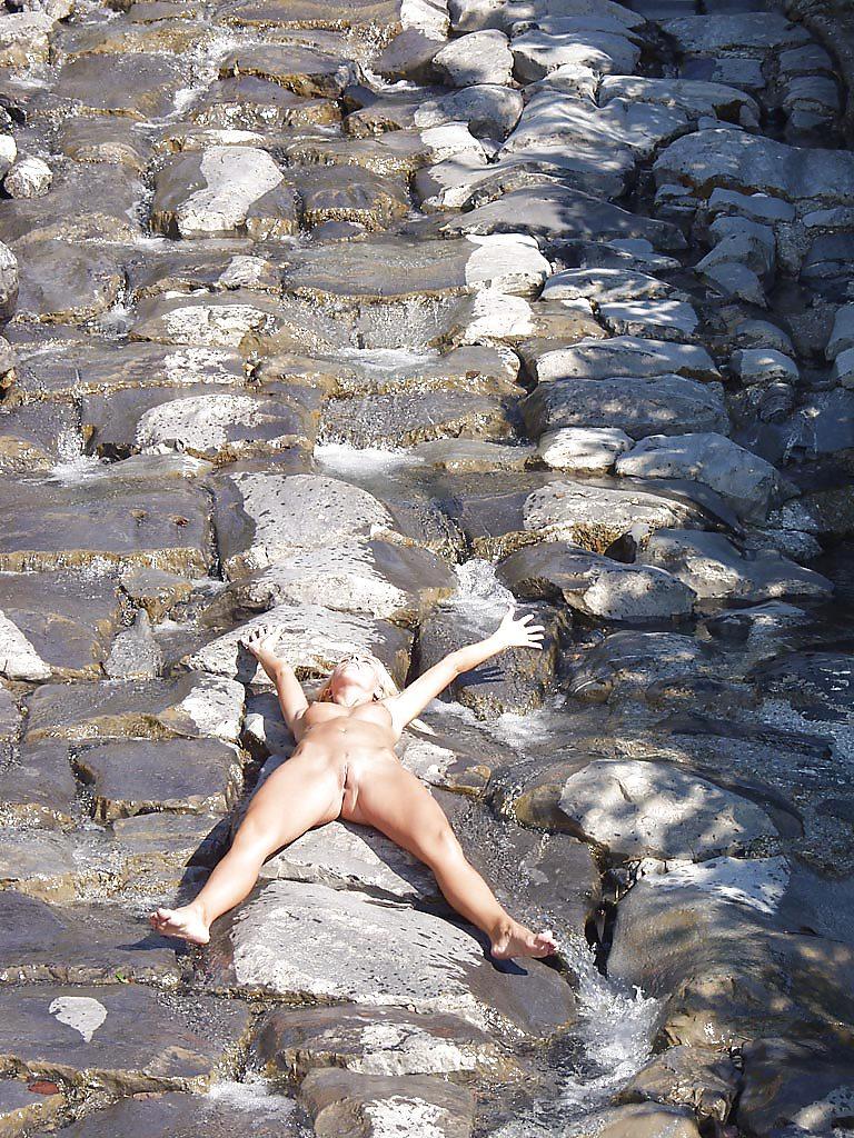 15P Sexy German Blonde Amateur Bitch exposed in the Mountains
