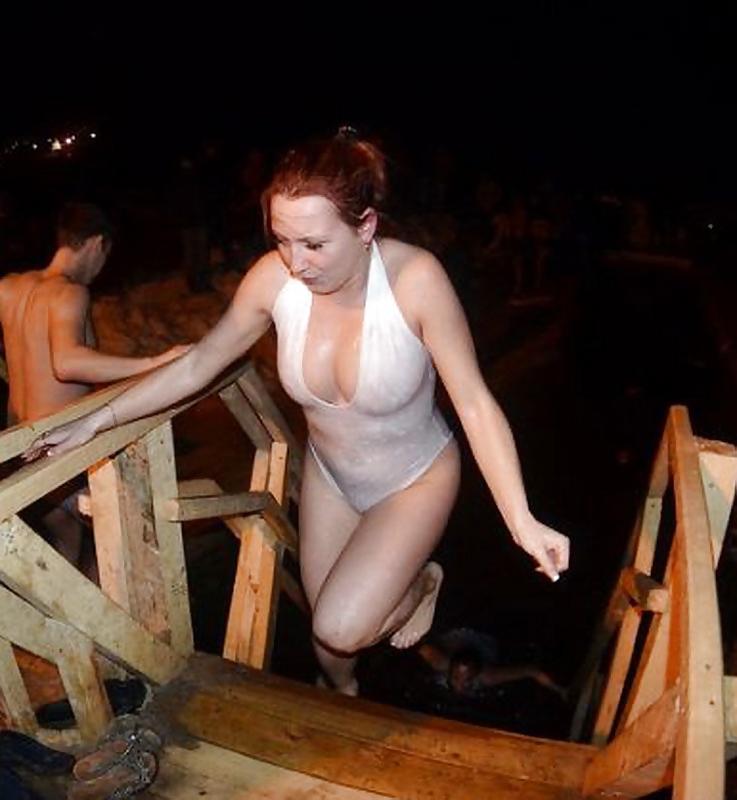 25P Russian Epiphany bathing! Amateur!