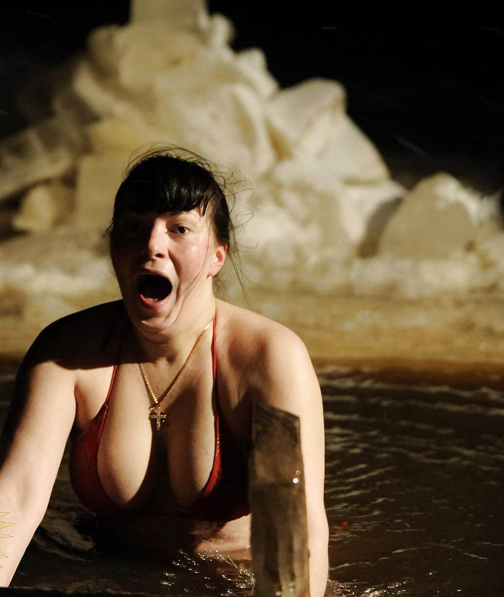 25P Russian Epiphany bathing! Amateur!