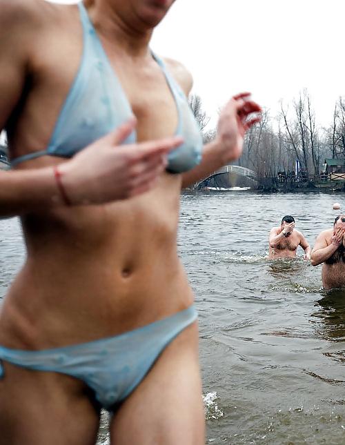 25P Russian Epiphany bathing! Amateur!