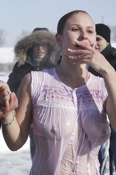 25P Russian Epiphany bathing! Amateur!