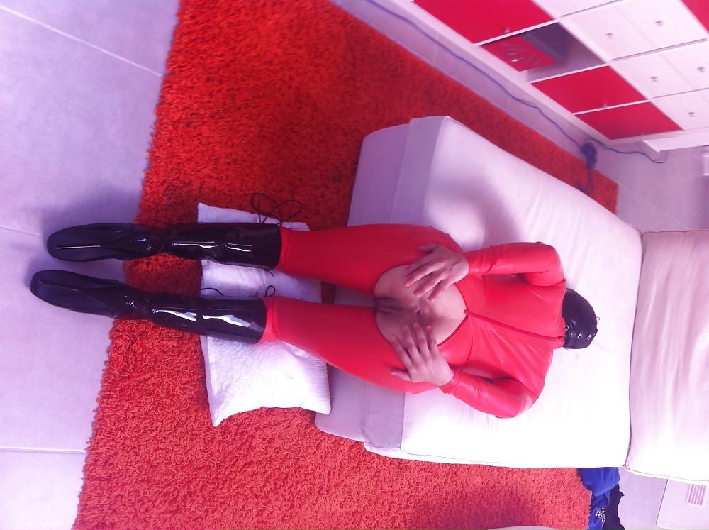 16P TOPBICHE full latex catsuit anal ballet boot