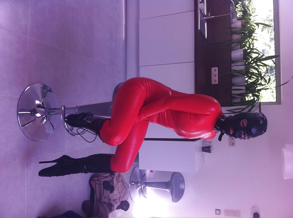 16P TOPBICHE full latex catsuit anal ballet boot