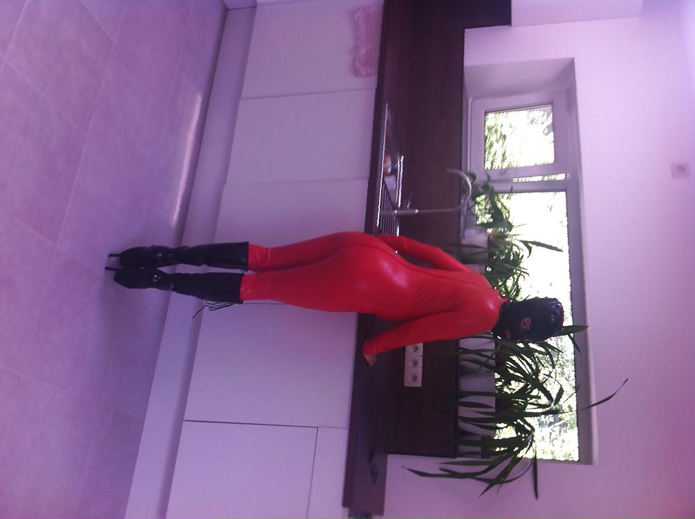 16P TOPBICHE full latex catsuit anal ballet boot