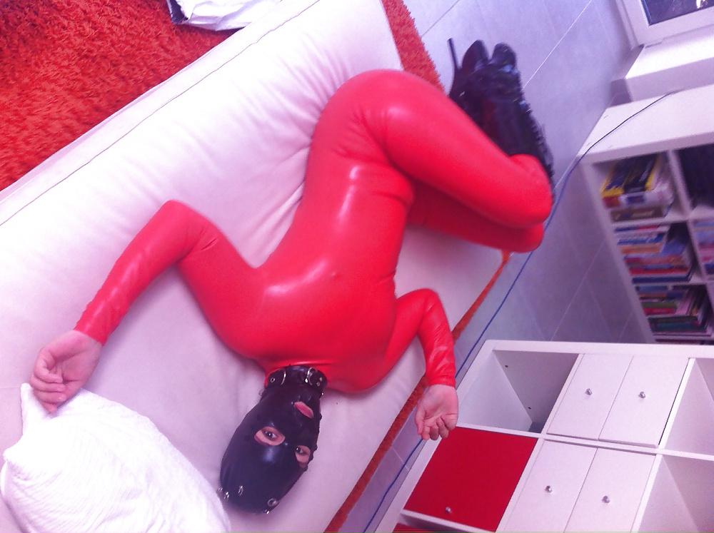 16P TOPBICHE full latex catsuit anal ballet boot