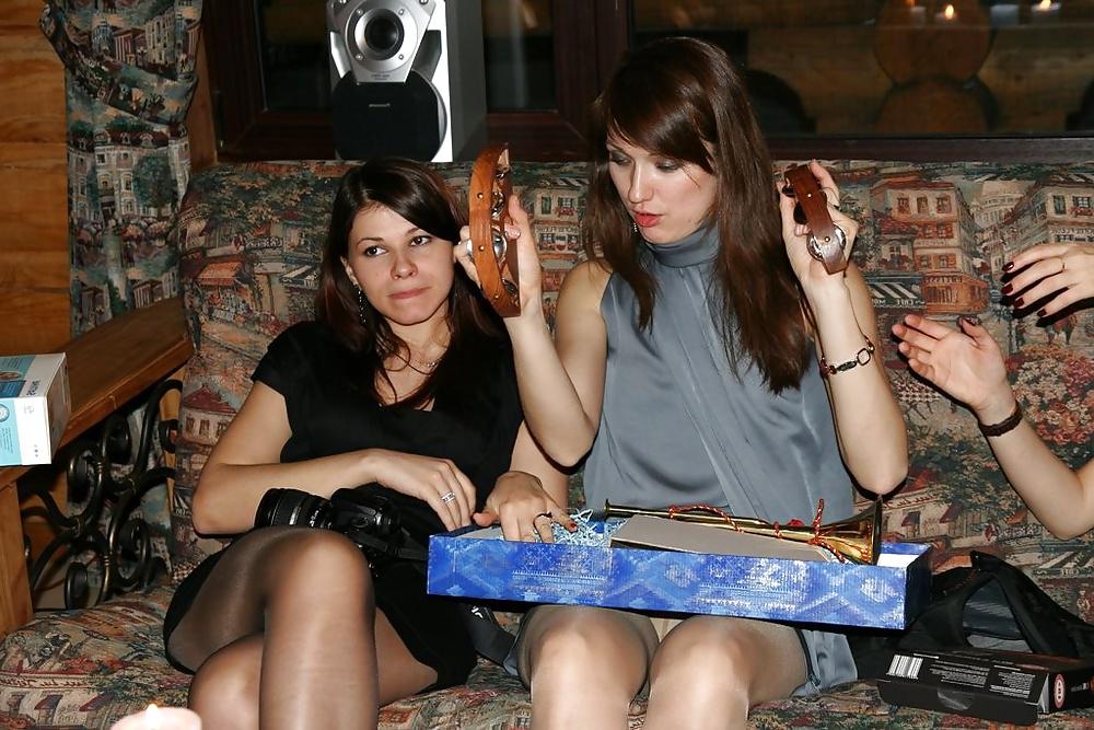 25P Amateur ladies in pantyhose-stop looking up my skirt! 4