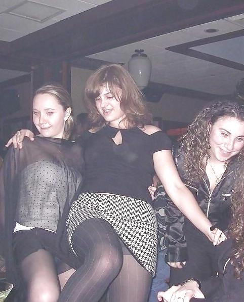 25P Amateur ladies in pantyhose-stop looking up my skirt! 4