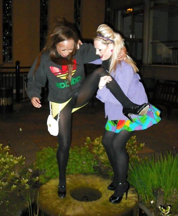 25P Amateur ladies in pantyhose-stop looking up my skirt! 4