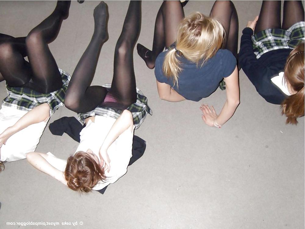 25P Amateur ladies in pantyhose-stop looking up my skirt! 3