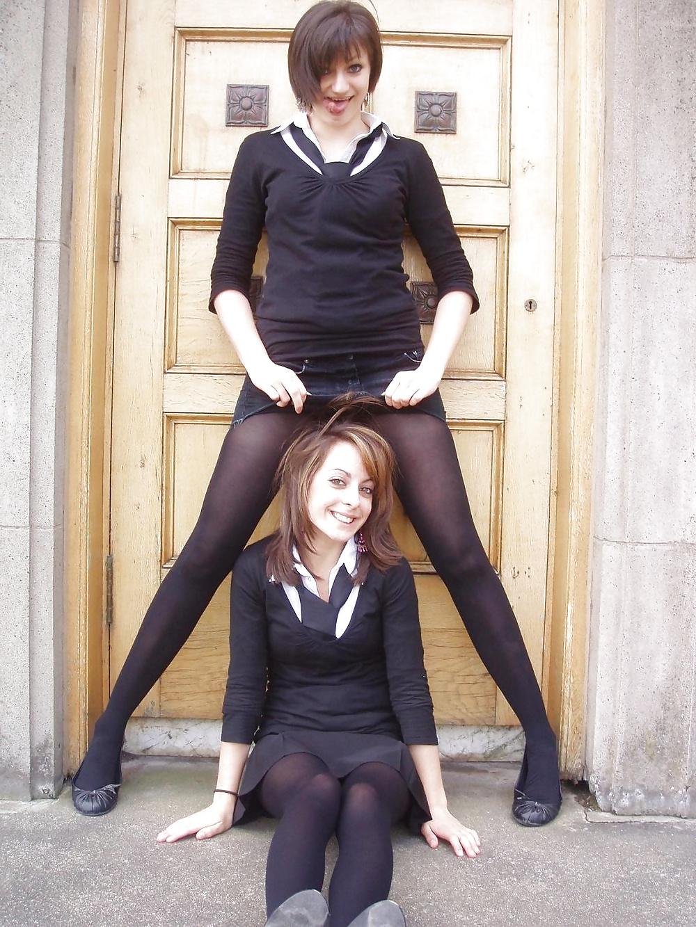 25P Amateur ladies in pantyhose-stop looking up my skirt! 3