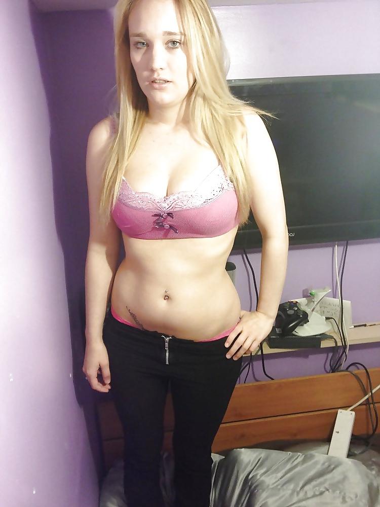 25P British Blonde amateur teen with great tits