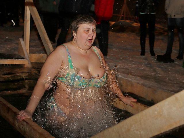 25P Russian Epiphany bathing! Amateur!