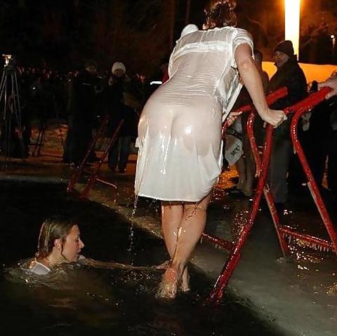 25P Russian Epiphany bathing! Amateur!