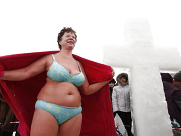 25P Russian Epiphany bathing! Amateur!