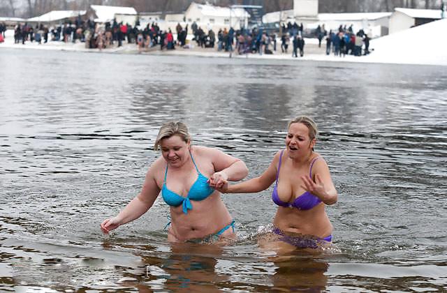 25P Russian Epiphany bathing! Amateur!