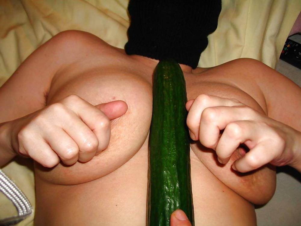 23P German amateur working out with a cucumber