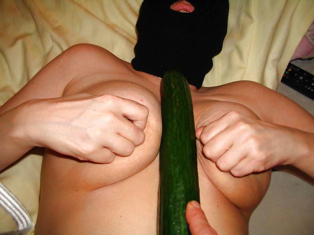 23P German amateur working out with a cucumber
