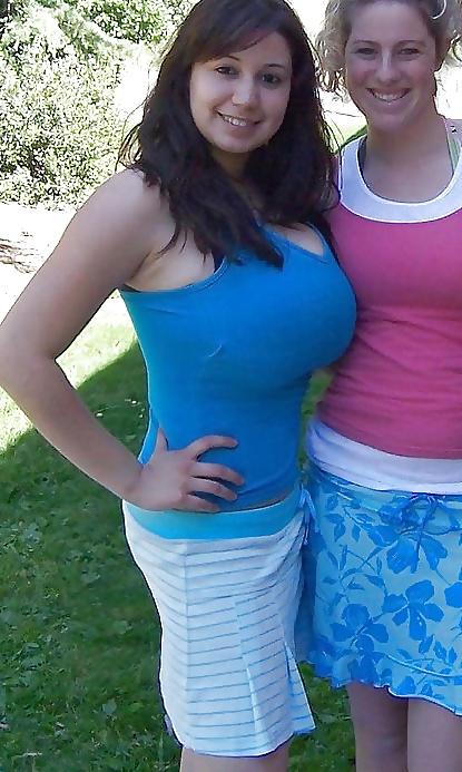 25P Huge Amateur Tits in Tight Tops