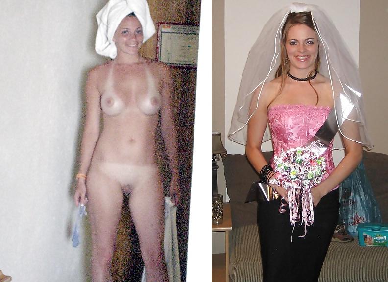 25P Real Amateur Brides Dressed Undressed 16