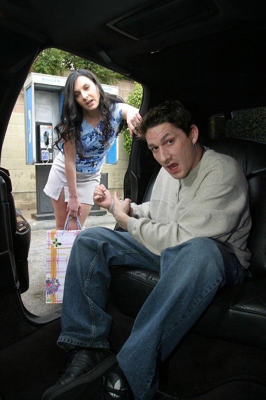 16P Picked up MILF Renee Pornero playing with two stiff cocks in the car