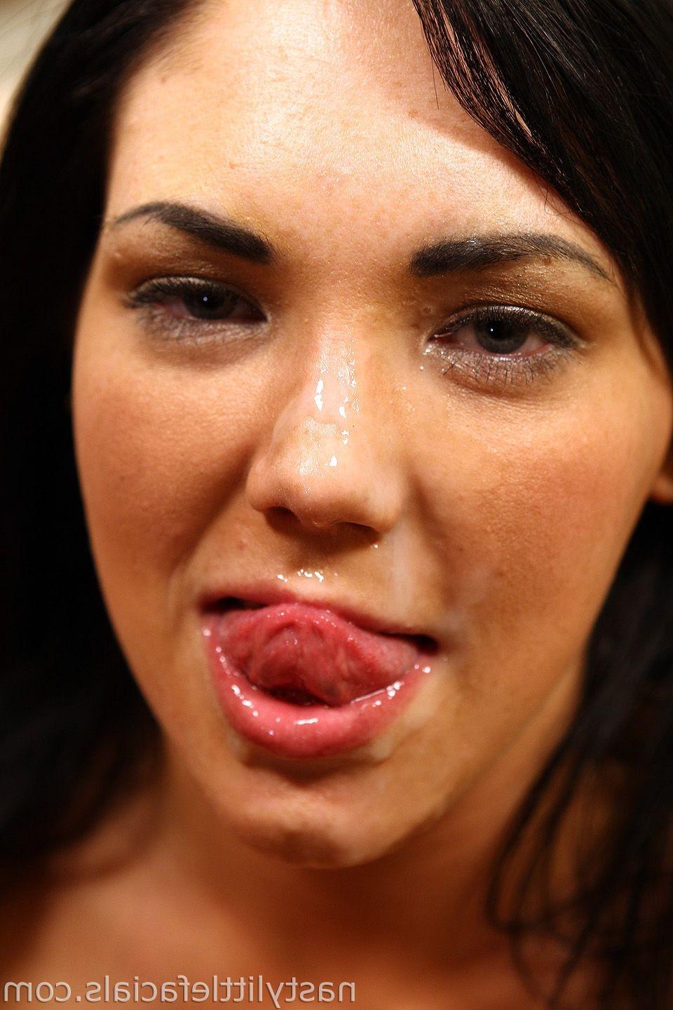 16P Amateur girl gets nasty facial cumload