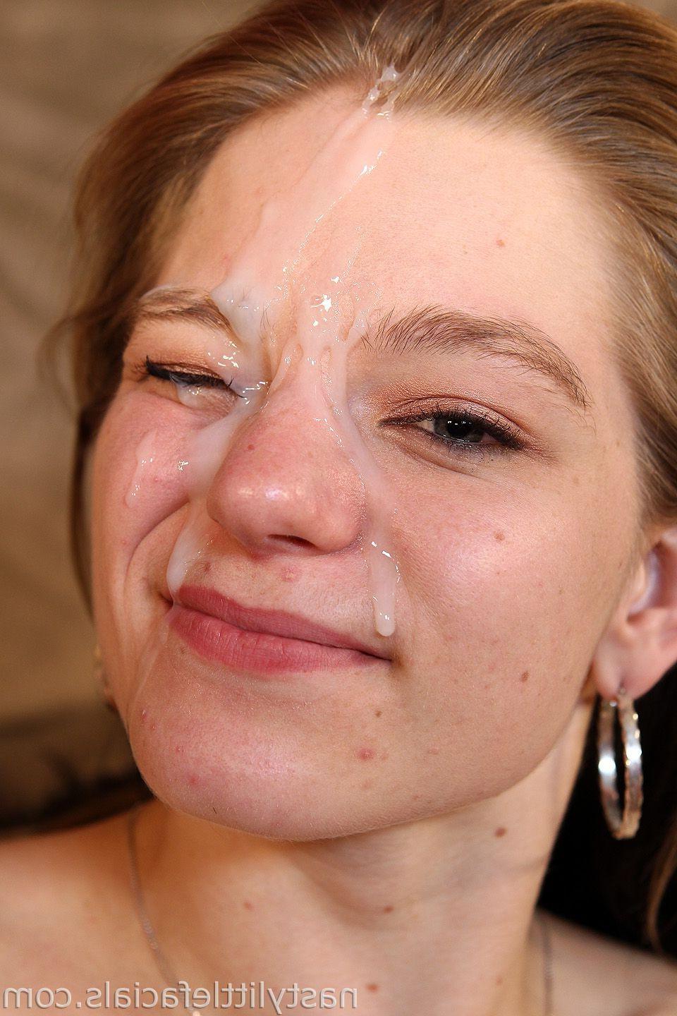 16P Amateur girl gets nasty facial cumload