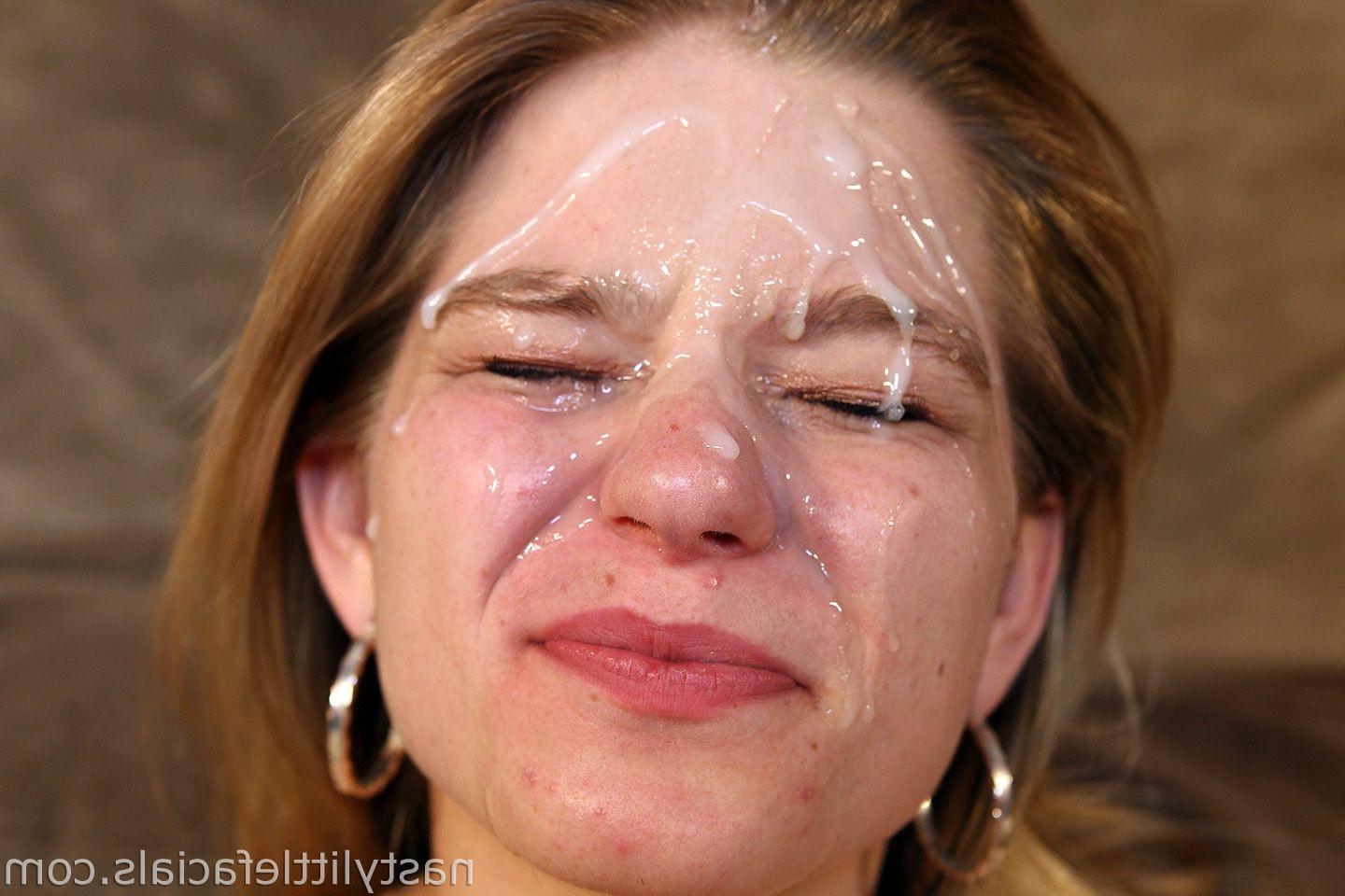 16P Amateur girl gets nasty facial cumload