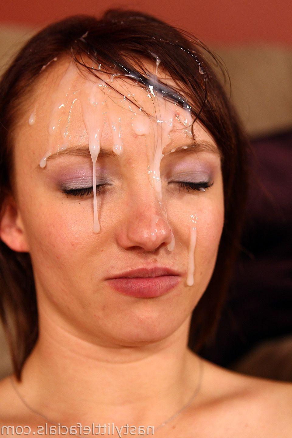 16P Amateur girl gets nasty facial cumload