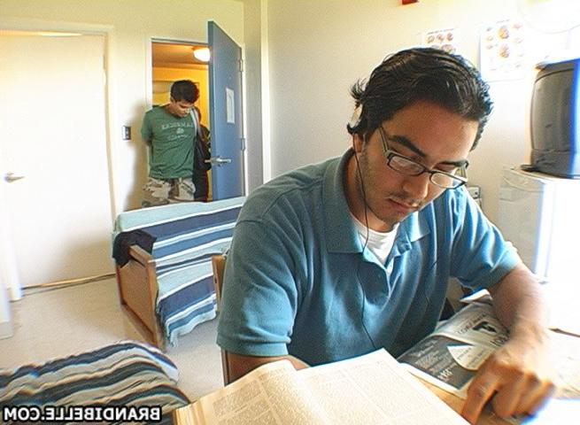 17P Brandi and her bf fucking while the roomate listen music