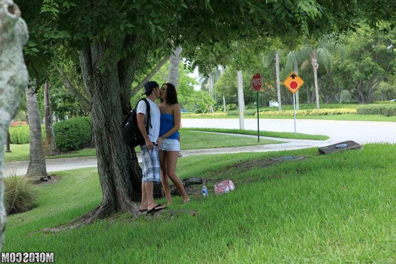15P Amateur having sex in public with a friend and a spy watch