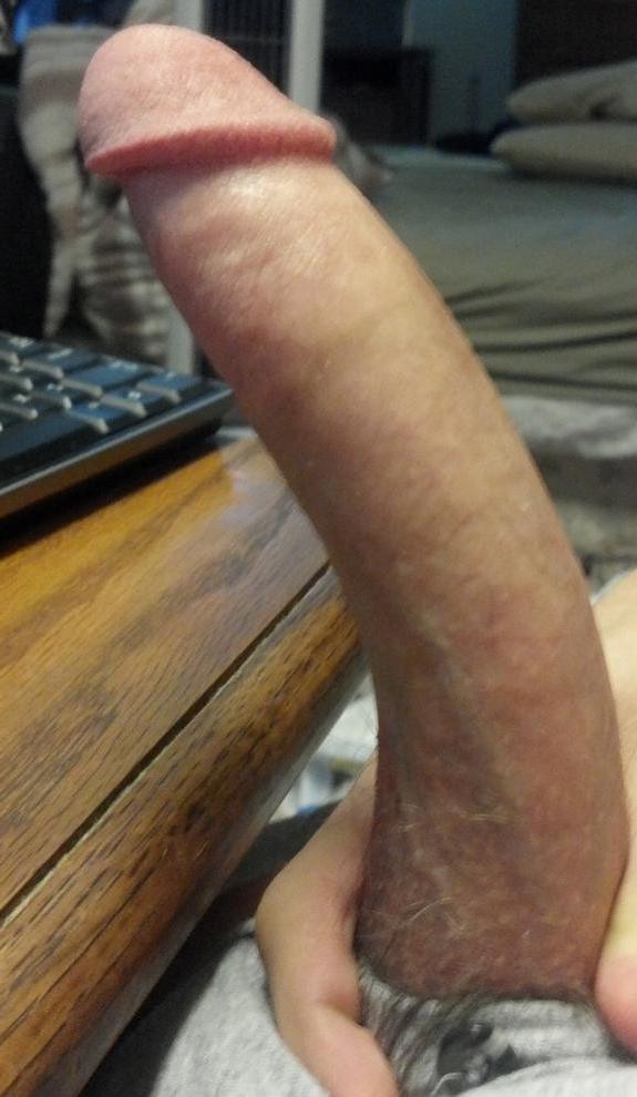 16P Naked amateur stud playing with his big white cock