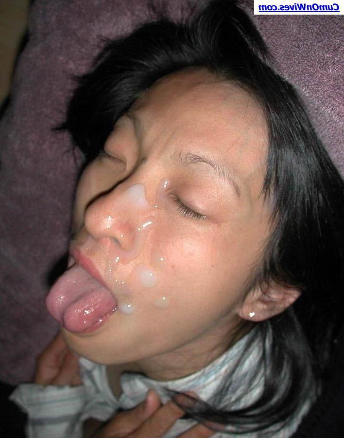 12P Real amateur wives get cum facials