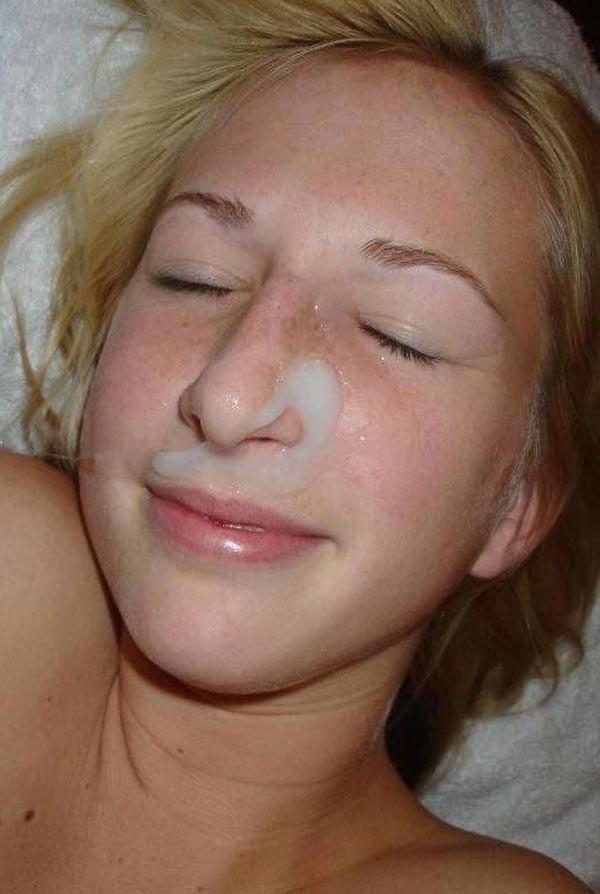 15P Real amateur girlfriends taking messy facials