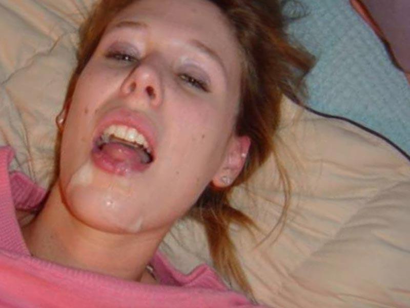 14P Real amateur girlfriends taking messy facials