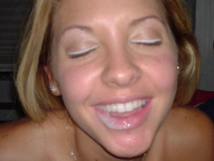 14P Real amateur girlfriends taking messy facials