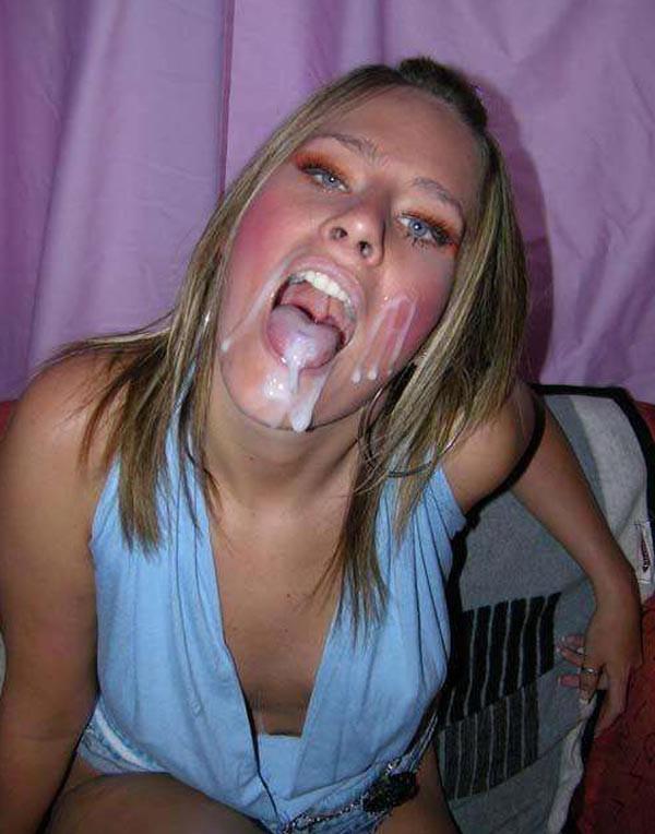 15P Real amateur girlfriends taking messy facials