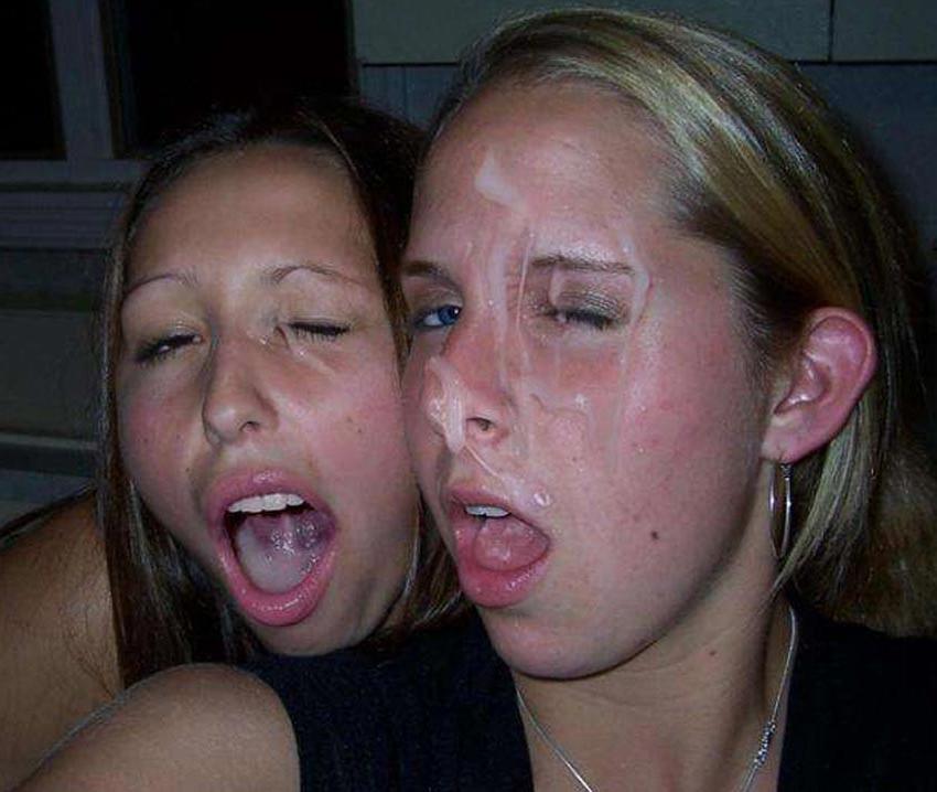 15P Real amateur girlfriends taking messy facials
