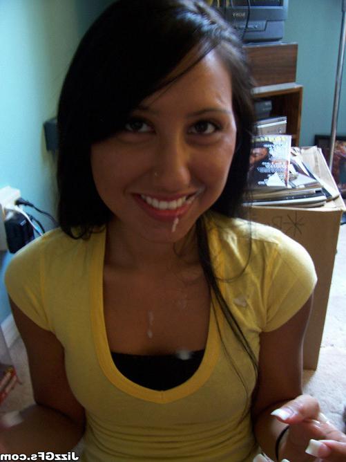 17P Cute latina teen giving amateur blowjob and facial cumshot