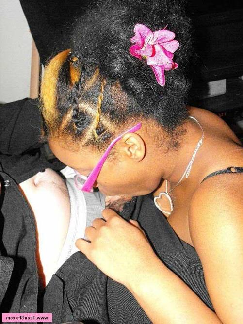 17P Horny ebony amateur teen on hot lingeries sucking white cock