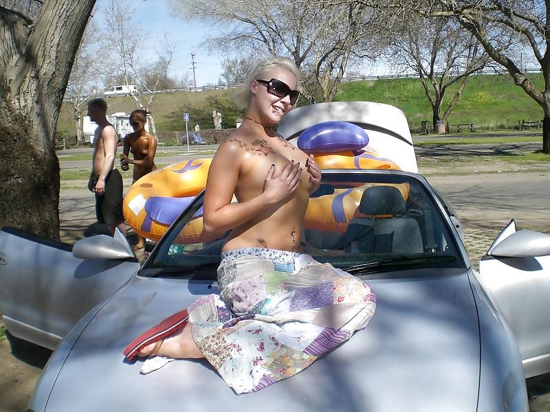19P 3 amateur teens have fun in public.