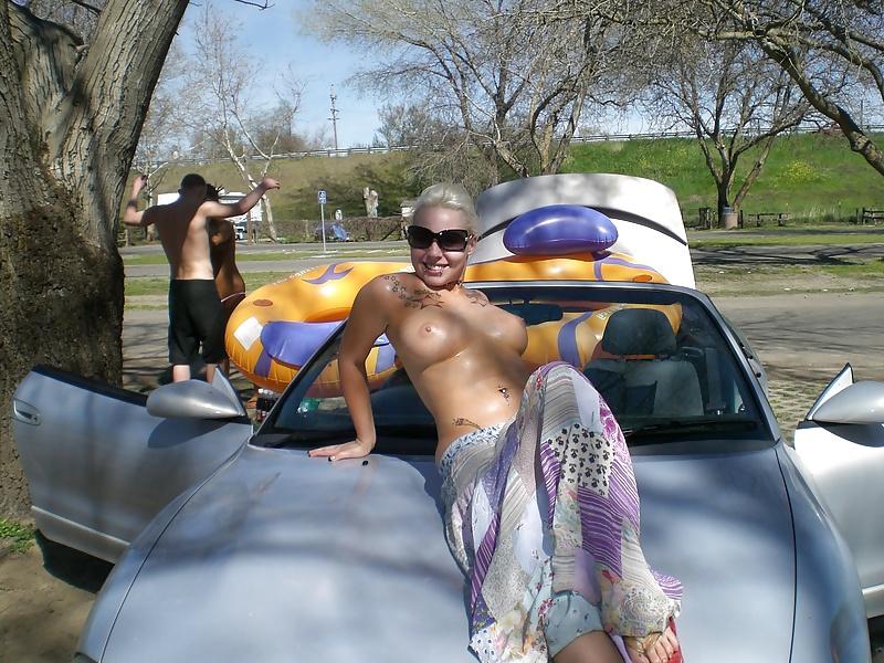 19P 3 amateur teens have fun in public.