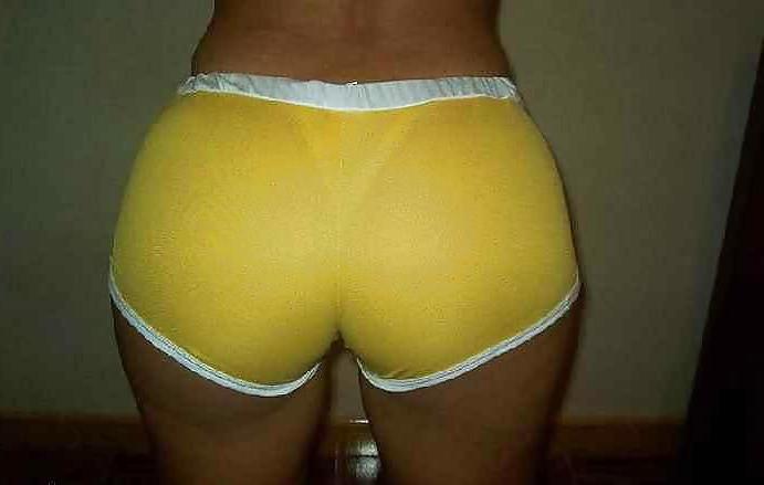 15P Amateur ass in see through thong, dress, leggings