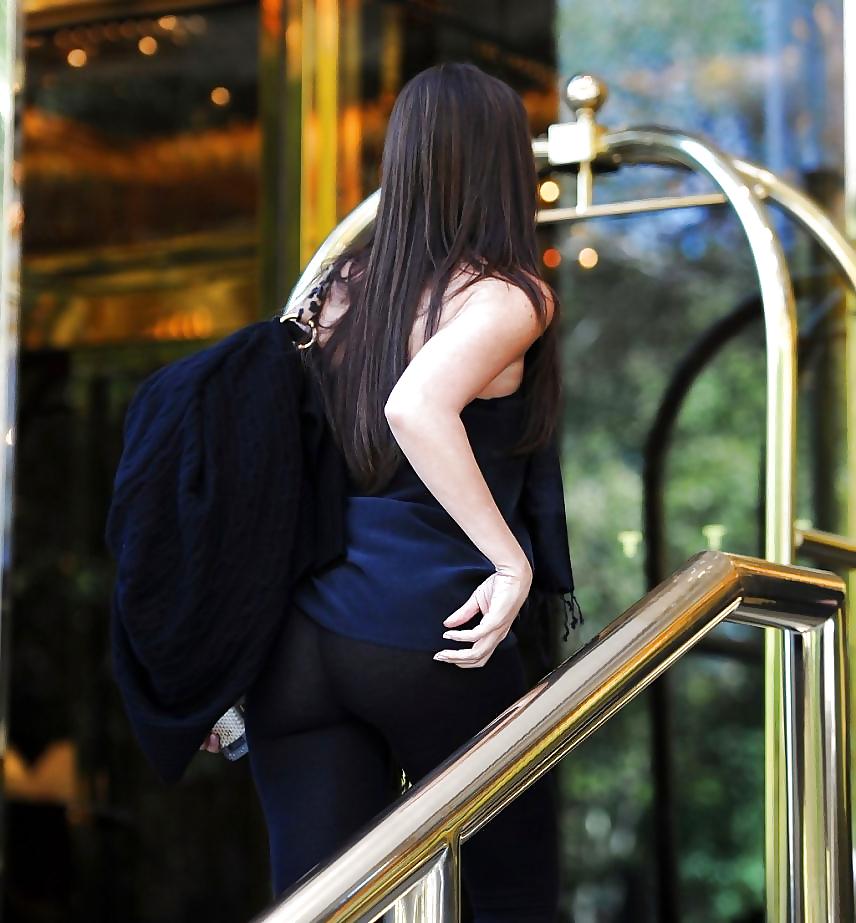 15P Amateur ass in see through thong, dress, leggings