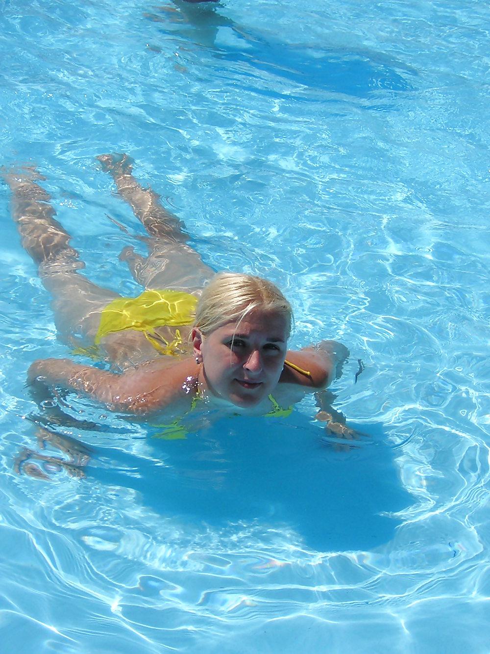 14P Blond amateur teen bitch on holiday